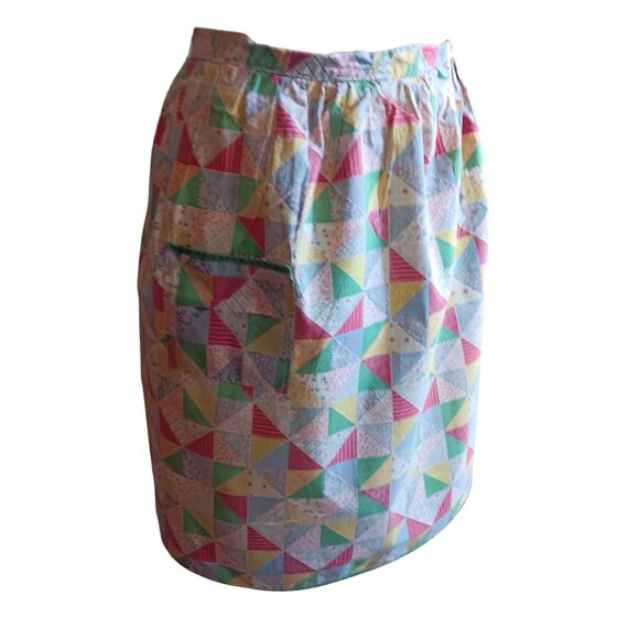 1OF1 Vintage 1950's Apron Patchwork Cotton Wrap Adjustable Tie Waist Geometric - Picture 2 of 6